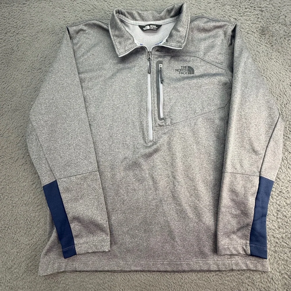 The North Face Canyonlands Mens XL‎ Gray 1/2 Zip Fleece Lined Chest Pocket